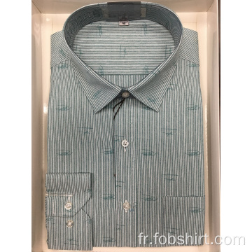 Chemise business à manches longues teint en fil